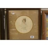 A framed and glazed pencil and water colour portrait by B.R. Green and dated 1832
