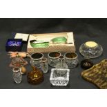 A quantity of sundries to include Atomisers, Powder Jars, etc.