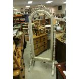 French Style Distressed Painted Cheval Bevelled Edge Mirror