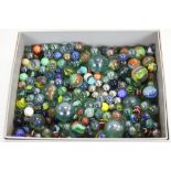 Box of assorted marbles including vintage