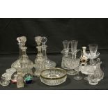 Mixed Lot of Cut glass to include decanters