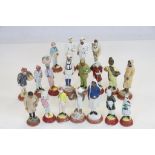 Collection of vintage Painted Indian Plaster figures, all different to include Military style