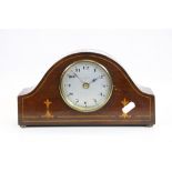 Mahogany cased Mantle Clock with later Quartz conversion, approx 25.5 x 14 x 7cm