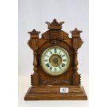 Ansonia "Tivoli" Walnut cased Mantle clock, approx 37 x 29 x 15cm
