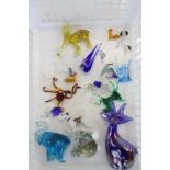 Quantity of Glass Animal Figures to include Elephants, Dogs etc.