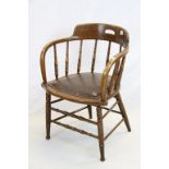 1930's Oak Office Elbow Chair