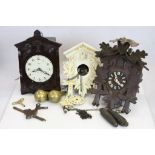 Black Forest style cuckoo clock plus two others for repair.