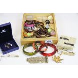 Quantity of mainly costume jewellery, Swarvosky boxed earring and necklace etc.
