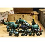 Large quantity of Canadian pottery animals to include Beaver,dolphin,deer,fish etc