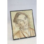 After Augustus John portrait painting of a young man inscribed and indistinctly signed