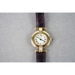 Ladies Vintage Cartier Gold on Silver Vermeil Watch with Quartz Movement