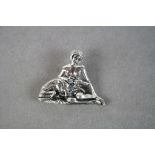 Silver Brooch in the Georg Jensen Style in the form of a Maiden and her Dog