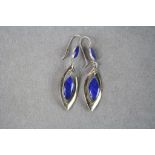 Pair of Silver and Lapis Lazuli Earrings