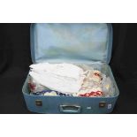 Two suitcases containing vintage and antique clothing to include furs,dresses etc.