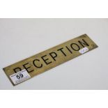 Brass ' Reception ' Sign