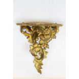 Vintage Gilt wooden Shelf of Naturalistic form, approx 29cm long in total
