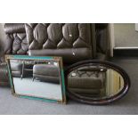 Two Vintage Bevelled Edge Glass Mirrors