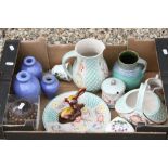 Box of ceramics to include J Wood art deco jug plates etc