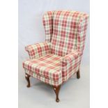 Upholstered Wing Back Armchair