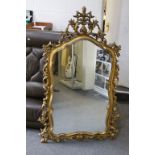 20th century Rococo Style Gilt Framed Mirror, 143cms high x 88cms wide