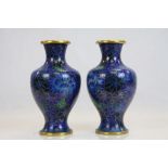 Pair of Oriental cloisonne vases