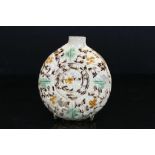 Oriental Glazed Stoneware Moon type Flask with abstract decoration, approx 11cm diameter, lacks