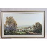 Large frame David Jennings Oil on canvas Countryside Landscape & dated 1979, measures approx 50 x