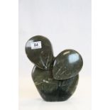 Large African Soapstone model of two figures, stands approx 24.5cm