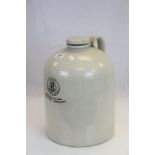 Doulton Lambeth stoneware jug with lid, marked to front "Berk Chemicals London" and standing