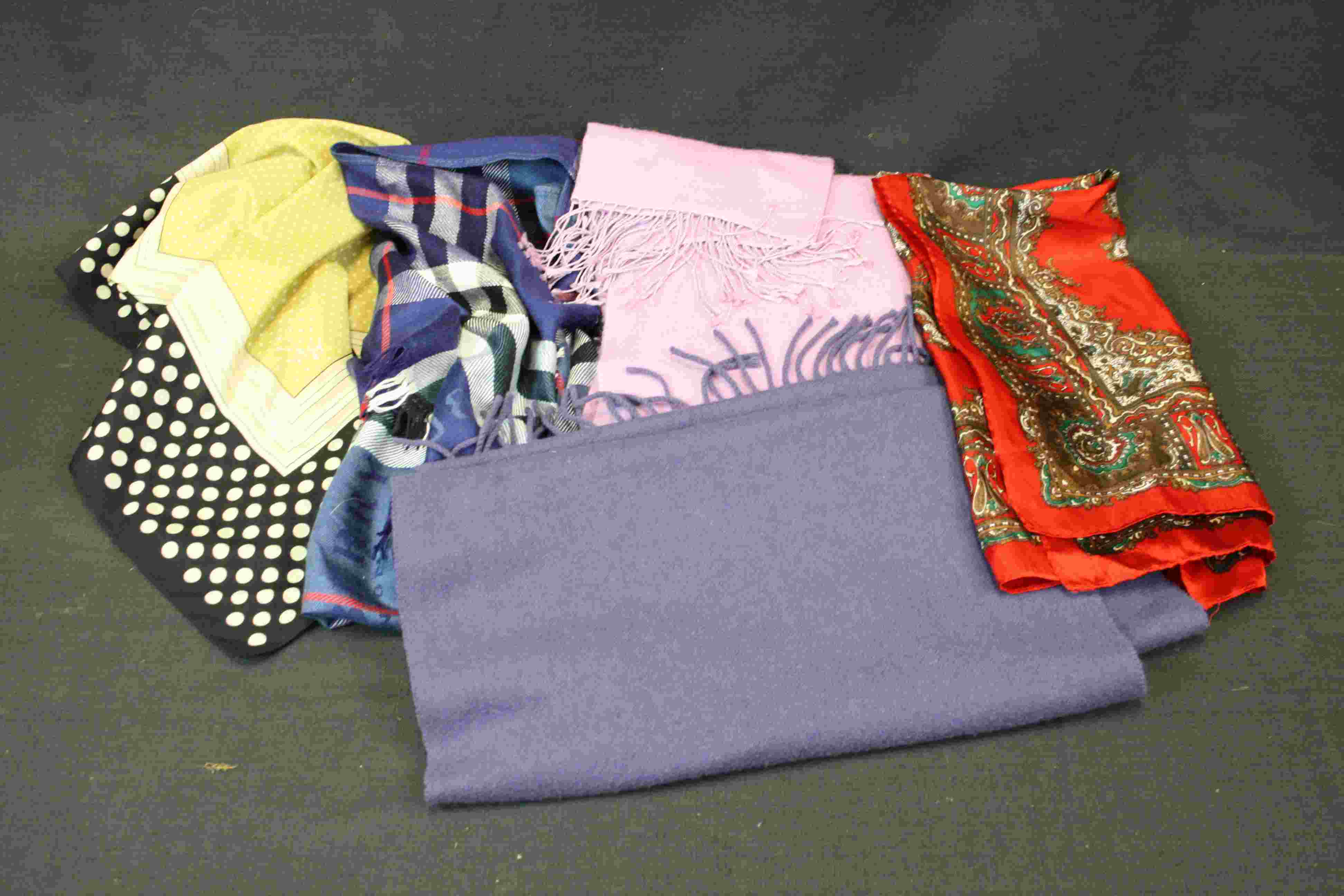 A collection of ladies scarfs.