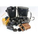 Quantity of binoculars to include Hilkinson Olympic with case.