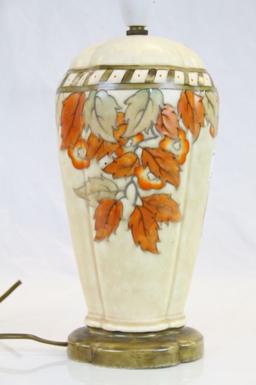 Frederick Rhead tube lined floral decorated lamp