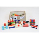 Box of pin badges of World Flags