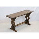 Oak Bench with Refectory Style Pegged Base, 91cms long x 47cms high