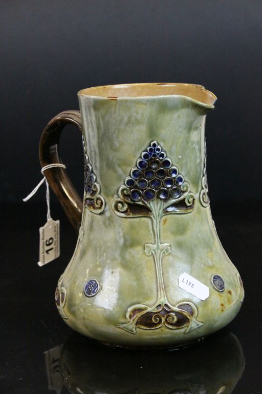 Royal Doulton Art Nouveau glazed Stoneware Jug, approx 18.5cm tall and numbered 3225 to base - Image 3 of 6