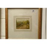 George Oyston 1920 Watercolour of a country scene with sheep