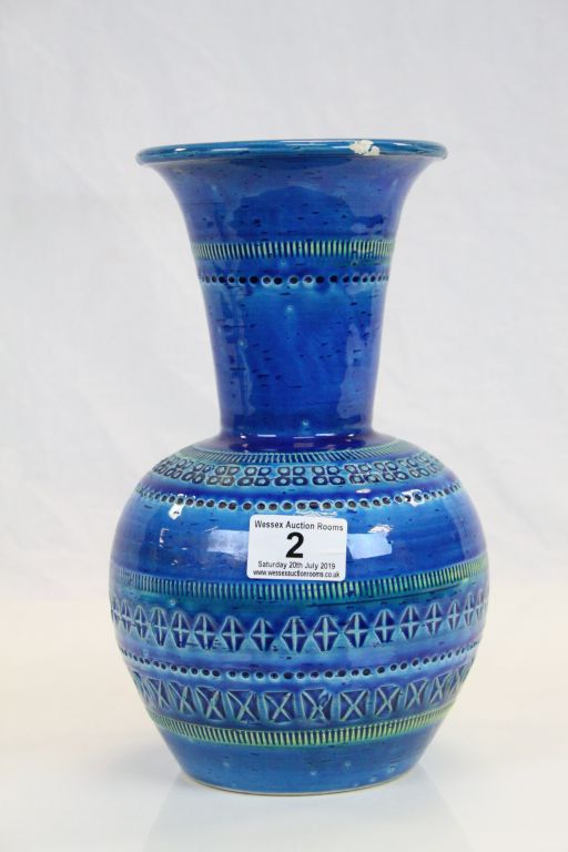 A vintage Bitossi Rimini blue vase