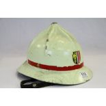 A vintage fireman's helmet