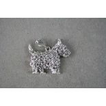 Silver and Marcasite Pendant Necklace in the form of a Terrier