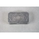 Antique white metal pill box with engine turned decoration