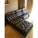 Large Sectional interchangeable Brown leather sofa purchased at the Ideal Home Exhibition in the