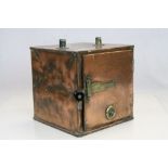 19/20 C Copper medical instrument sterilizer with brass fittings, 9" x 9" x 9" approx