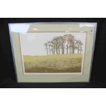 Signed numbered lithograph of a country scene entitled Grasslands