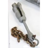 Two vintage metal Anchors to include a small folding one and a Large example approx 80cm long with
