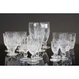 Small collection of Cut Crystal drinking Glasses marked "Waterford" to base