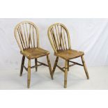 Pair of farmhouse style stick back chairs