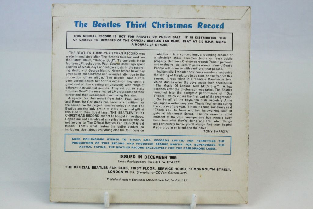 Vinyl - The Beatles - Third Christmas Record (LYN 948) Original card sleeve VG+ Vinyl no marks - Image 2 of 7