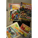 Large collection of comics to include Planet of the Apes, Knockout, Jet, Joe 90, Sparky, Smash,