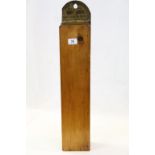 Early 20th century Hanging Wooden Knife Box with label ' The St Pan??? Combination Knife Board and