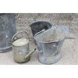 Two Galvanised Buckets (one marked GWR ) and a Watering Can